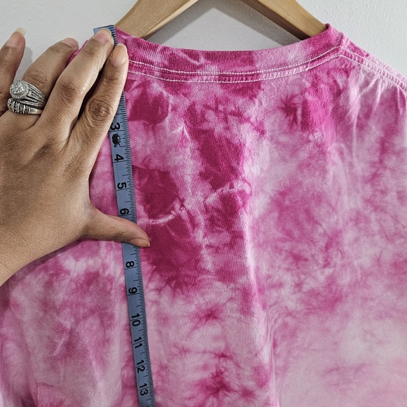 Polaroid T-Shirt Unisex Large Pink Tie Dye Logo Crop Multicolored - Picture 4 of 7